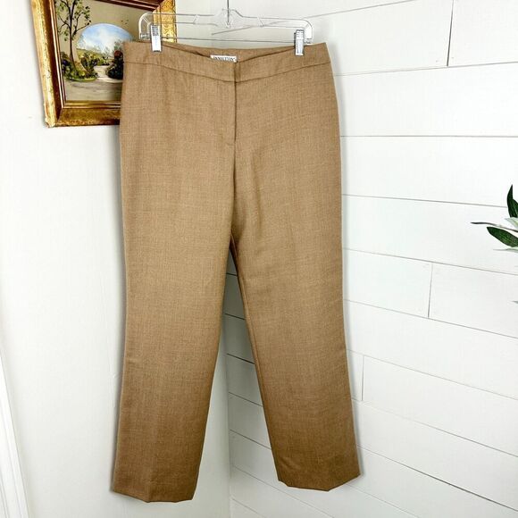 Pendleton Vintage Virgin Wool Trouser Pants Size 12 Camel Office Neutral - Picture 1 of 5